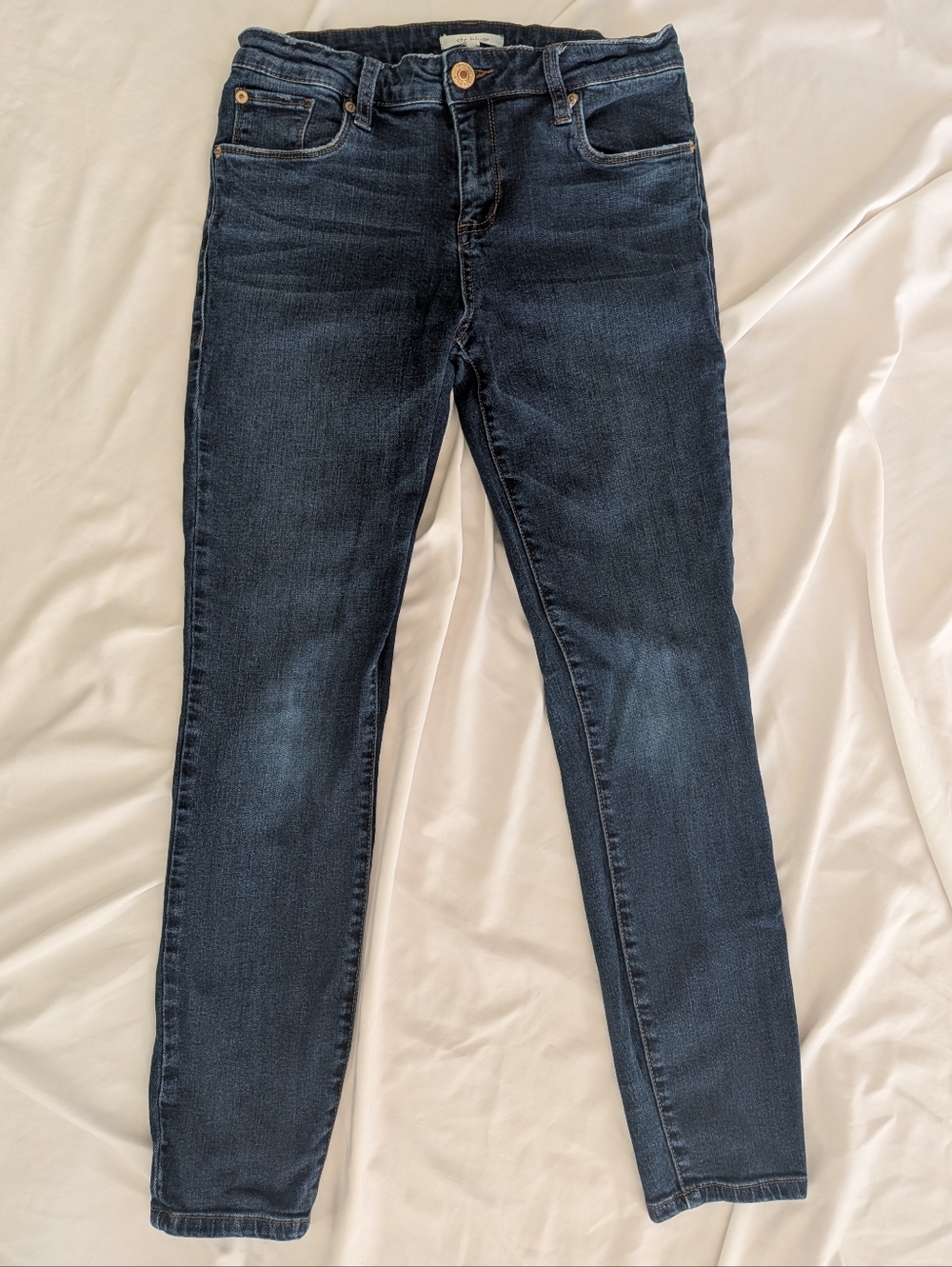 STS Blue Medium Dark Wash Mid Rise Skinny Ankle Jeans Size 29 / 27" Inseam